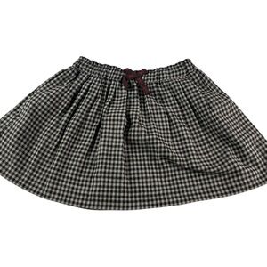 Girls Classic Black and Cream Checkered Skirt